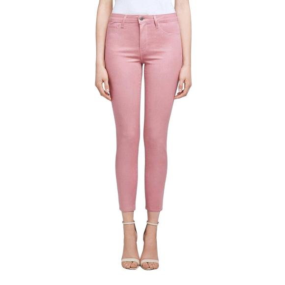 NEW L'AGENCE margot cropped skinny jean in dusty rose